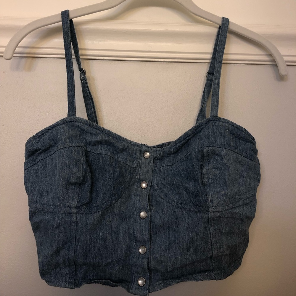 •CHARLOTTE RUSSE• denim crop top, SIZE M